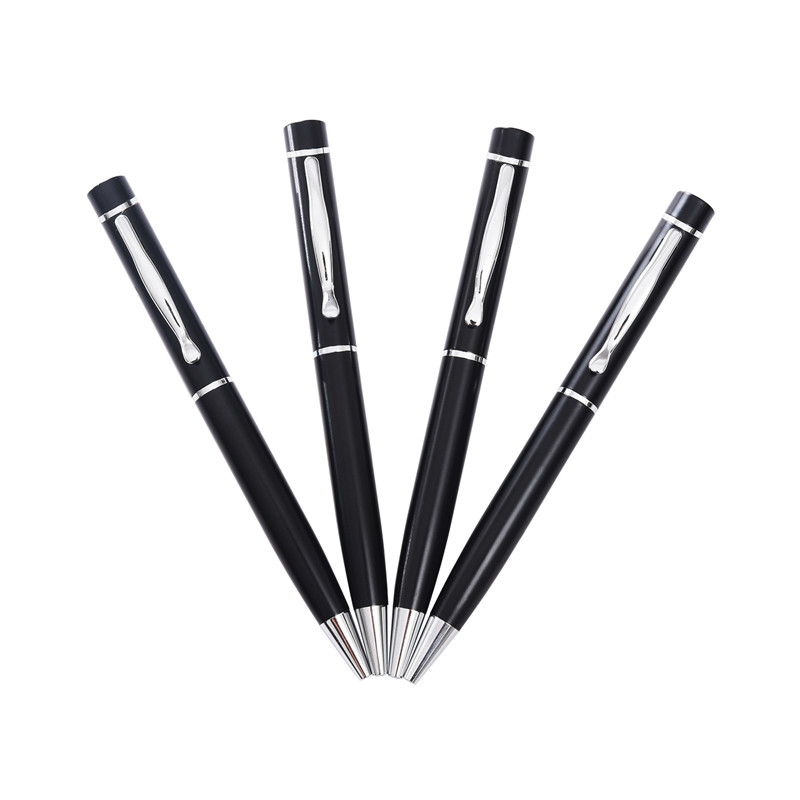 Promotional black metal twist slim hotel pens with custom logo-KR031