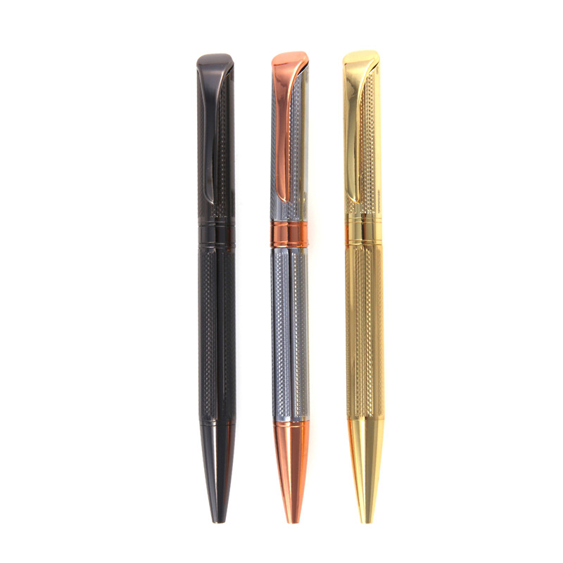 High Quality Engraving Custom Logo Luxury Rose Gold Heavy Metal Ballpoint Pen Gifts Set-KR039