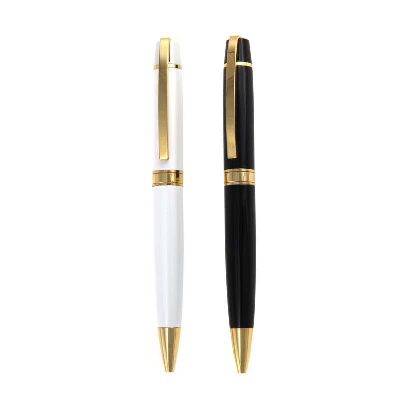 Office School Promotion Metal Ball Pen Customized Logo Black Business Gift Pens-KR056
