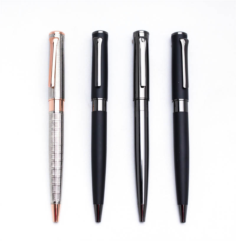 Custom Logo Engraved Wavy Line Metal Ball Pen-KR001