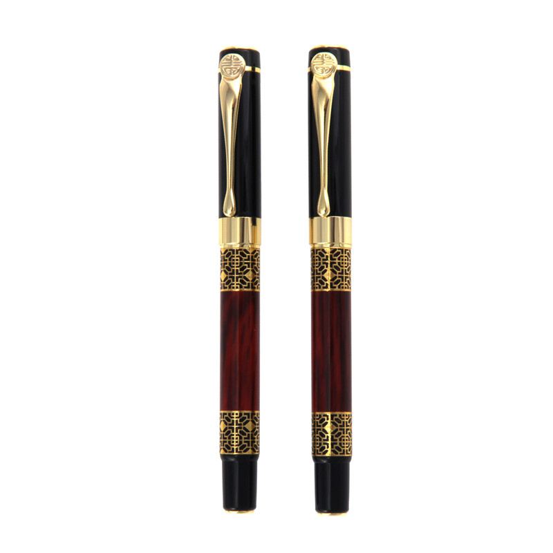 Luxury High Quality custom logo metal ballpoint roller pen wood color ballpoint pens-KR2029