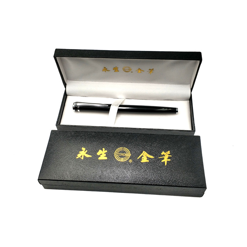 Hot selling custom logo black luxury fountain pen box gift pen packaging box-BJ05