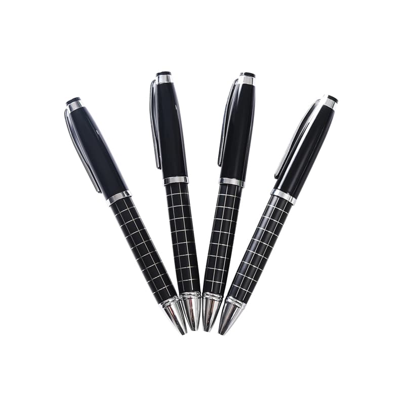 Metal corporate pen KR027 showing a laser engraved logo on the barrel