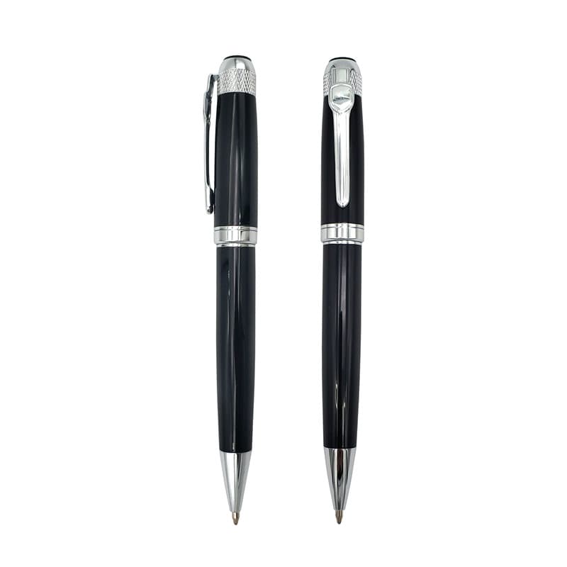 Laser Engraving vs Screen Printing vs UV Printing on Metal Pens: Cost, Durability & Artwork Rules Custom pen KR059 with a printed multi-colour logo on the barrel