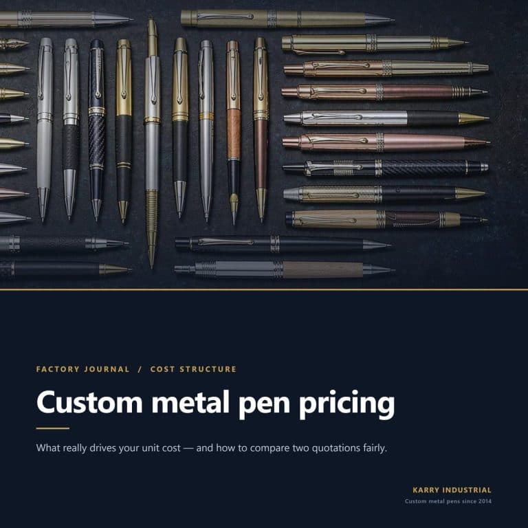 Custom Metal Pen Pricing: What Really Drives Your Unit Cost custom metal pen pricing hero square