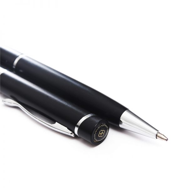5e1ed10182a54 Promotional black metal twist slim hotel pens with custom logo-KR031 | Karry
